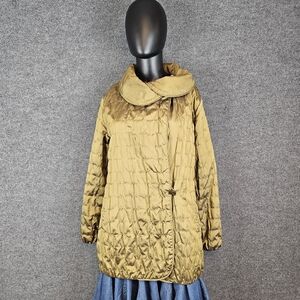 Mycra Pac Designer Wear Reversible Cape Coat | Olive Green, Shinny Green Size 8